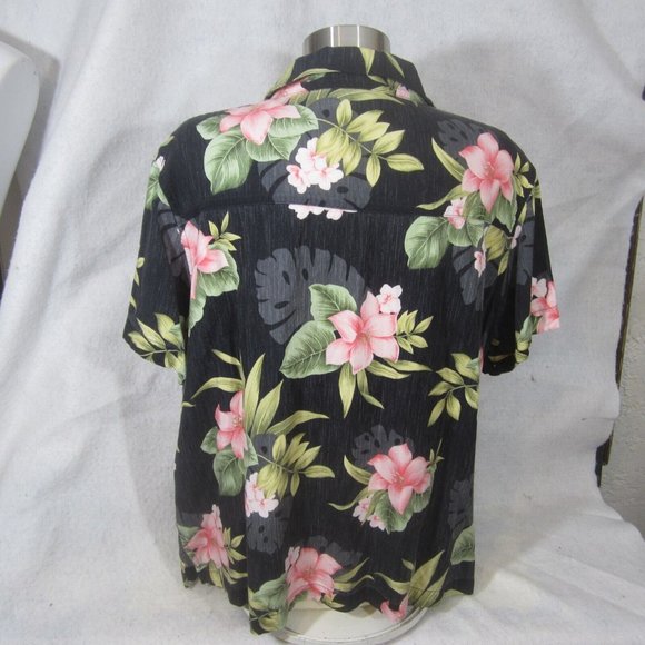 Jamaica Bay Women Hawaiian Shirt rayon 2X floral tropical aloha luau vintage 90s - Picture 6 of 9